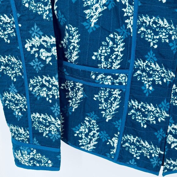 Lucky Brand Kantha Jacket Size S Printed Zip Up Quilted Floral Boho 100% Cotton - Picture 6 of 13